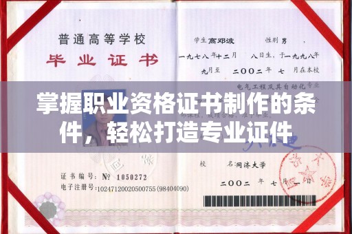 甘孜掌握职业资格证书制作的条件，轻松打造专业证件